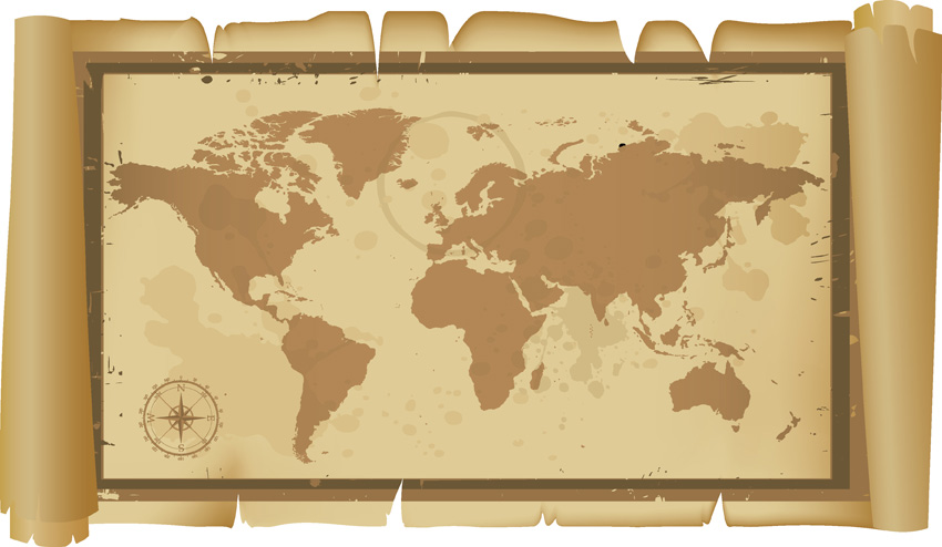 free vector Old map vector